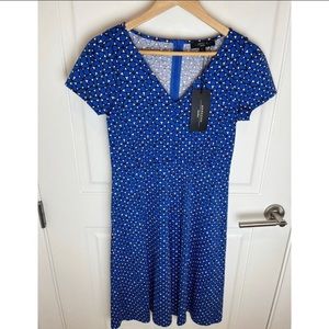 NWT Max Mara Weekend Blue Patterned Dress Size Medium M NEW